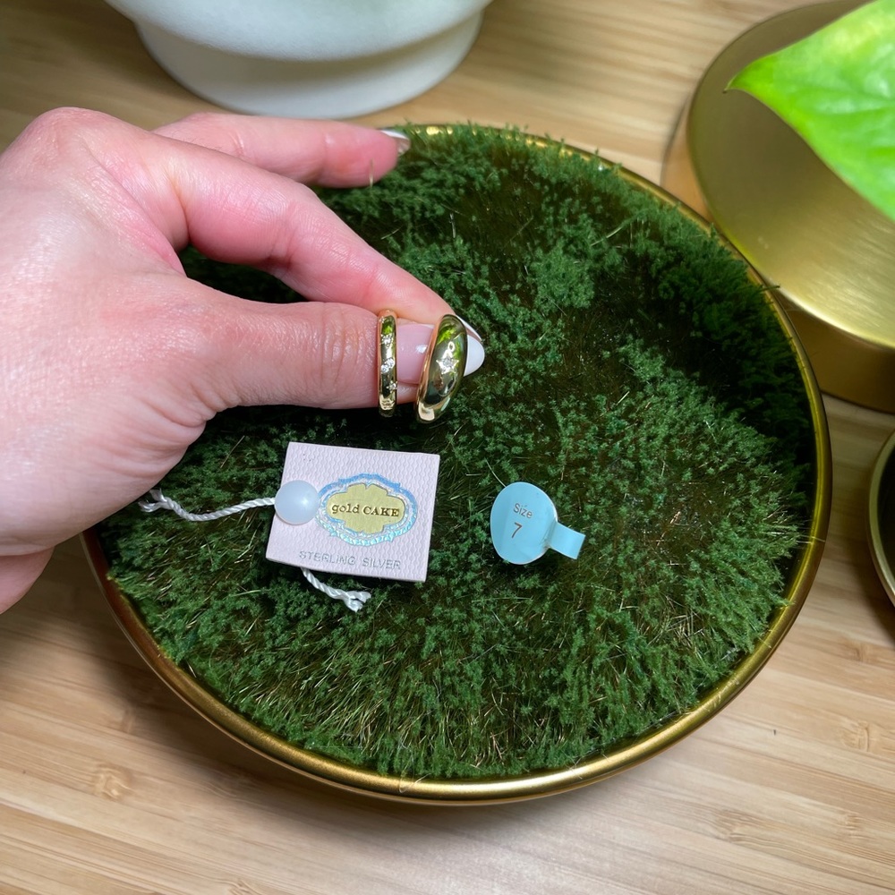 Stackable Rings 7 Gold Plated Sterling Silver - image 3